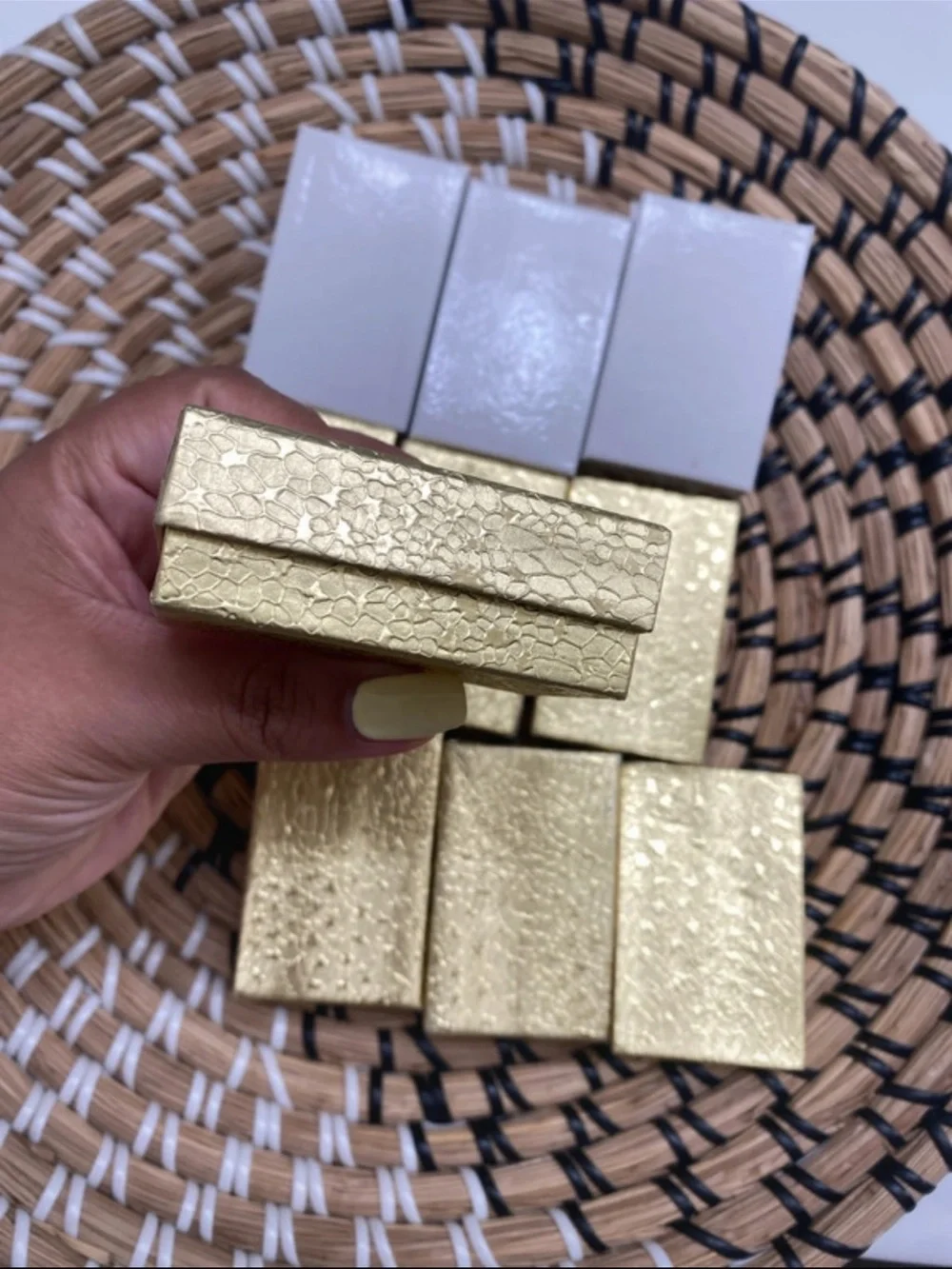 Gold and White Jewelry Boxes - Set of 10